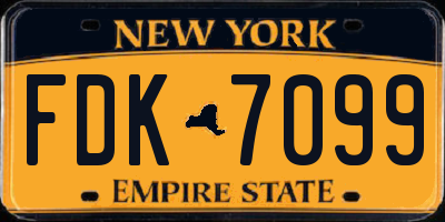 NY license plate FDK7099