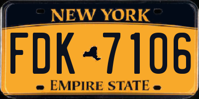 NY license plate FDK7106