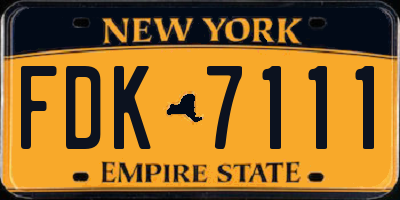 NY license plate FDK7111