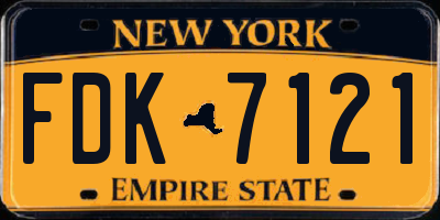 NY license plate FDK7121
