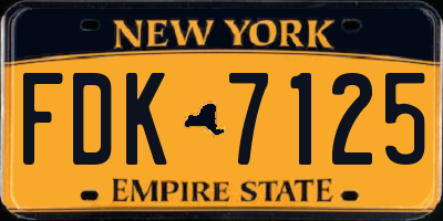 NY license plate FDK7125