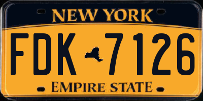 NY license plate FDK7126