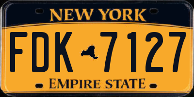 NY license plate FDK7127
