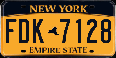 NY license plate FDK7128