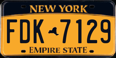 NY license plate FDK7129