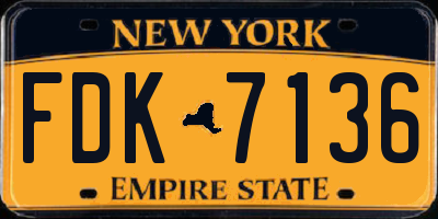 NY license plate FDK7136