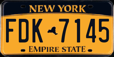 NY license plate FDK7145