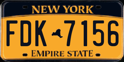 NY license plate FDK7156
