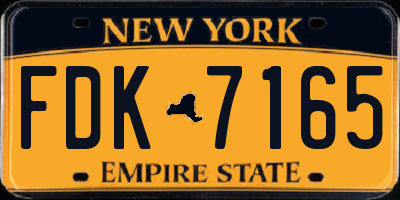 NY license plate FDK7165