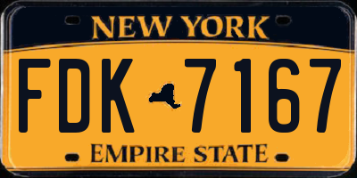 NY license plate FDK7167
