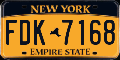 NY license plate FDK7168