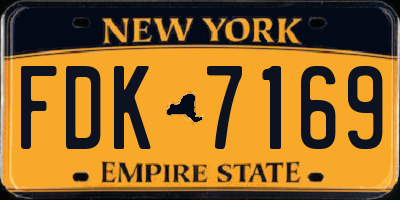 NY license plate FDK7169