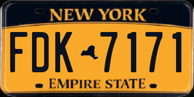NY license plate FDK7171