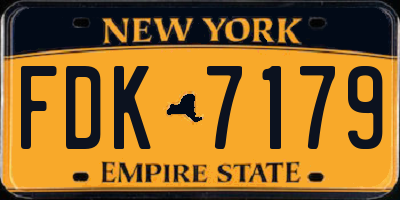 NY license plate FDK7179