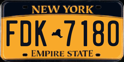 NY license plate FDK7180