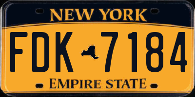 NY license plate FDK7184