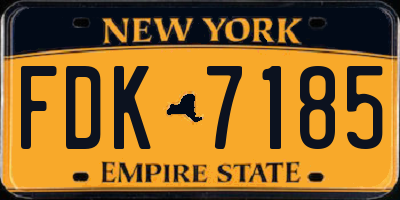 NY license plate FDK7185