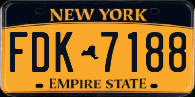 NY license plate FDK7188