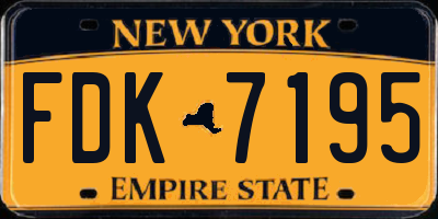 NY license plate FDK7195