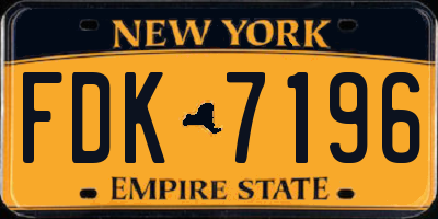 NY license plate FDK7196