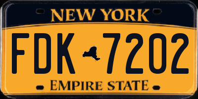 NY license plate FDK7202