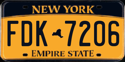 NY license plate FDK7206