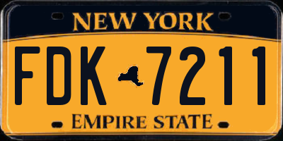 NY license plate FDK7211