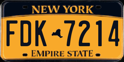 NY license plate FDK7214