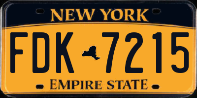 NY license plate FDK7215