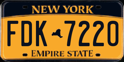 NY license plate FDK7220