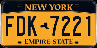 NY license plate FDK7221