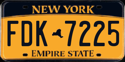 NY license plate FDK7225