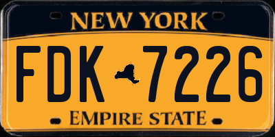 NY license plate FDK7226