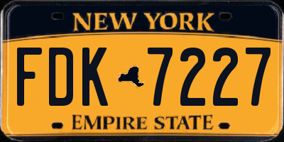 NY license plate FDK7227