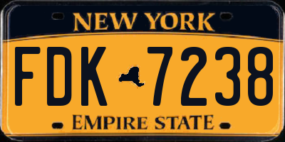 NY license plate FDK7238