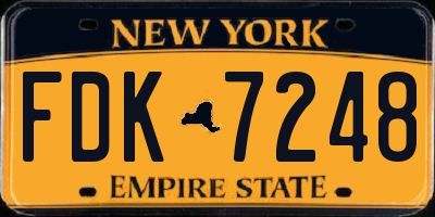 NY license plate FDK7248