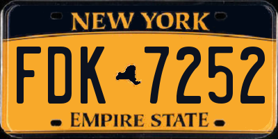 NY license plate FDK7252