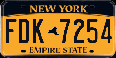 NY license plate FDK7254
