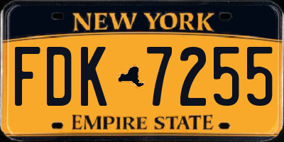 NY license plate FDK7255