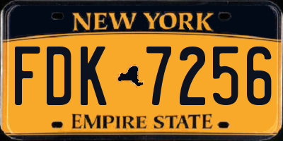 NY license plate FDK7256