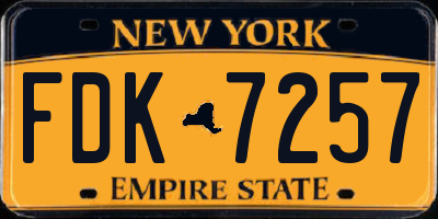 NY license plate FDK7257