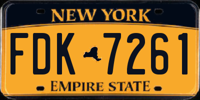 NY license plate FDK7261