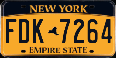 NY license plate FDK7264