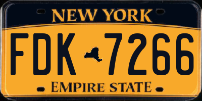 NY license plate FDK7266