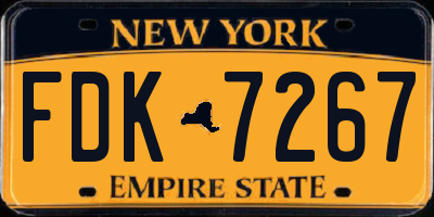 NY license plate FDK7267