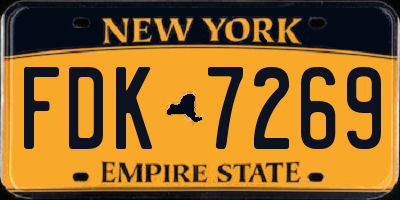NY license plate FDK7269