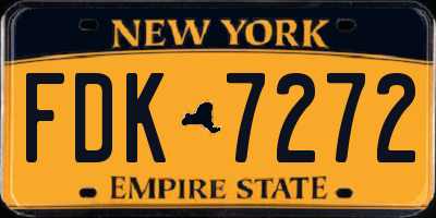 NY license plate FDK7272