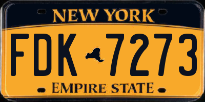 NY license plate FDK7273