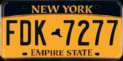NY license plate FDK7277