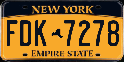 NY license plate FDK7278
